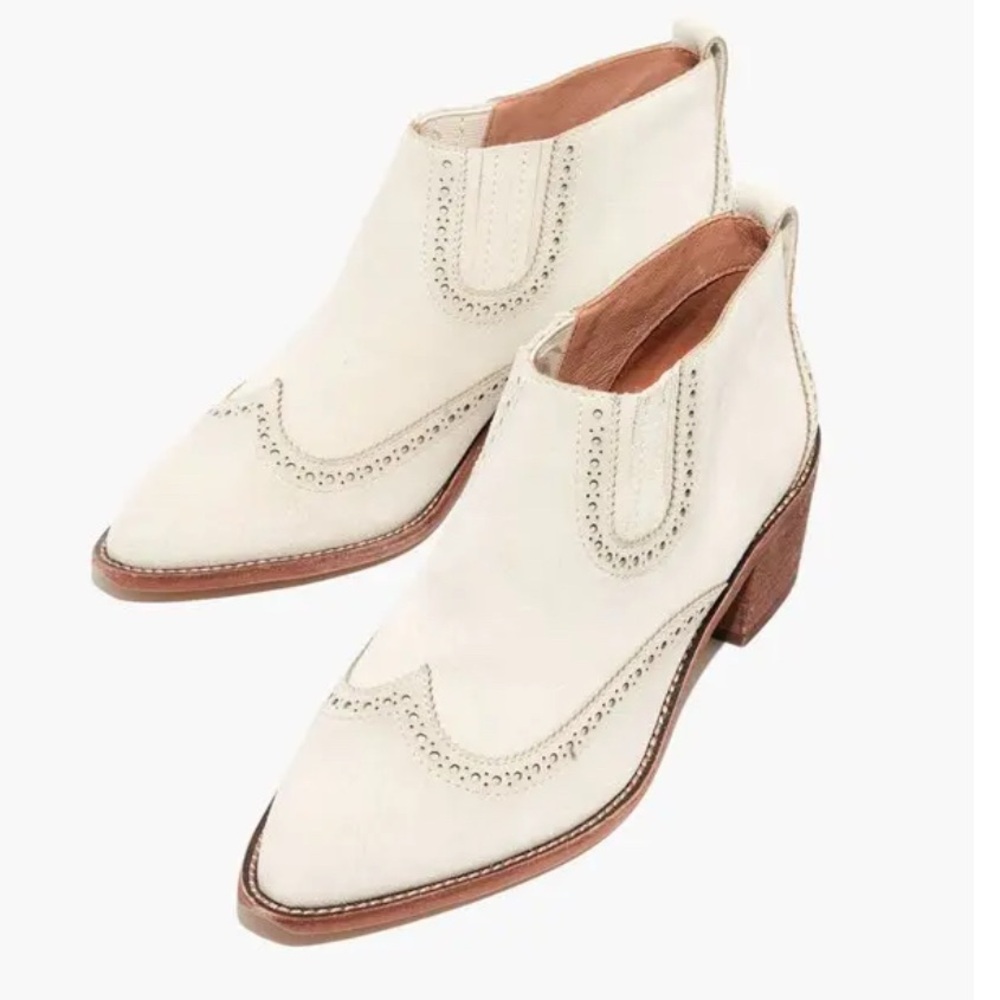 Madewell Grayson  Leather Ankle Boots in dried flax